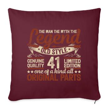 41 ans, Légendes 1983 Millésime 1983 Anniversaire - Housse de coussin décorative 45 x 45 cm - bordeaux - Devant
