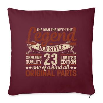 23 ans, Légendes 2001 Millésime 2001 Anniversaire - Housse de coussin décorative 45 x 45 cm - bordeaux - Devant