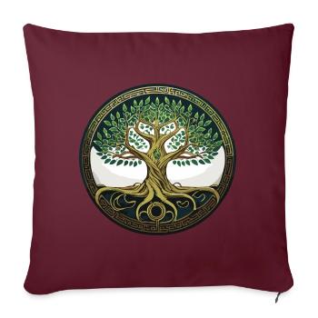 Baum des Lebens Wikinger Midgard Thor Walhalla - Sofakissenbezug 45 x 45 cm - Burgunderrot - Vorne