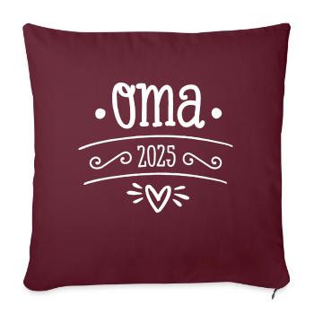 Oma 2025 - Sofakissenbezug 45 x 45 cm - Burgunderrot - Vorne