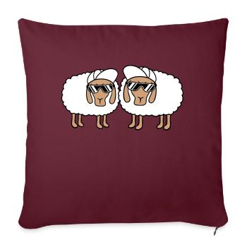 Deux Mouton Lunettes de Soleil 2 Cappy Cap Été Crew - Housse de coussin décorative 45 x 45 cm - bordeaux - Devant