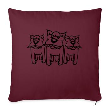 3 Nasty Dogs Team Three Friends Crew - Sofa pillowcase 17,3'' x 17,3'' (45 x 45 cm) - burgundy - Front