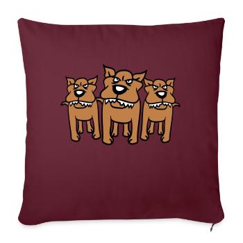 3 Nasty Dogs Team Three Friends Crew - Sofa pillowcase 17,3'' x 17,3'' (45 x 45 cm) - burgundy - Front