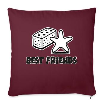 Éponge et étoile de mer - Best Friends Design - Housse de coussin décorative 45 x 45 cm - bordeaux - Devant