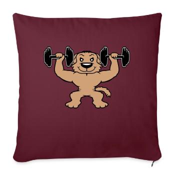 Dog Bodybuilder Strong Muscles Gym Weightlifting - Sofa pillowcase 17,3'' x 17,3'' (45 x 45 cm) - burgundy - Front