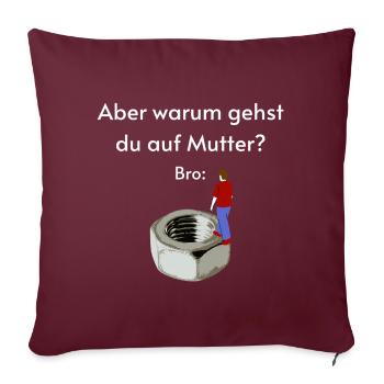 Lustiges Wortspiel - Sofakissenbezug 45 x 45 cm - Burgunderrot - Vorne