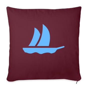 Voilier (1c) - Housse de coussin décorative 45 x 45 cm - bordeaux - Devant
