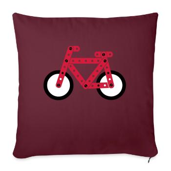bicyclette - Housse de coussin décorative 45 x 45 cm - bordeaux - Devant