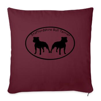 Stafford © www.dog-power.nl - Sofa pillowcase 17,3'' x 17,3'' (45 x 45 cm) - burgundy - Front