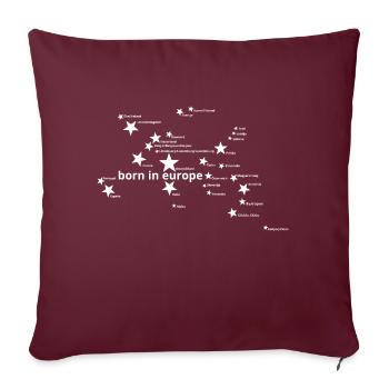 born in europe - Housse de coussin décorative 45 x 45 cm - bordeaux - Devant