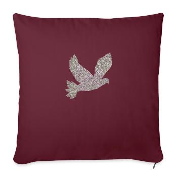 colombe de la paix - Housse de coussin décorative 45 x 45 cm - bordeaux - Devant
