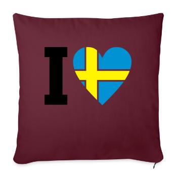 schweden_ilove_50 - Housse de coussin décorative 45 x 45 cm - bordeaux - Devant