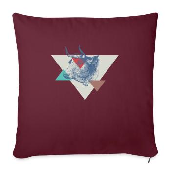 Conception de triangle de vache - Housse de coussin décorative 45 x 45 cm - bordeaux - Devant