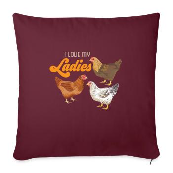 I love my ladies farm farmer chicken gift - Sofa pillowcase 17,3'' x 17,3'' (45 x 45 cm) - burgundy - Front