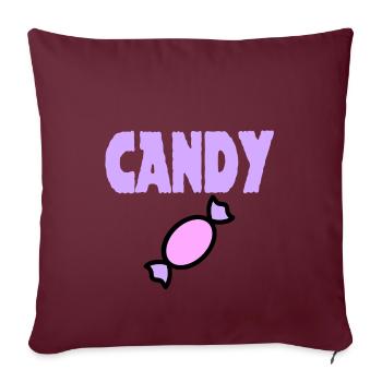Bonbons sucrés - Housse de coussin décorative 45 x 45 cm - bordeaux - Devant