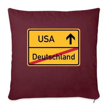 ortsschild_usa__f3 - Sofakissenbezug 45 x 45 cm - Burgunderrot - Vorne