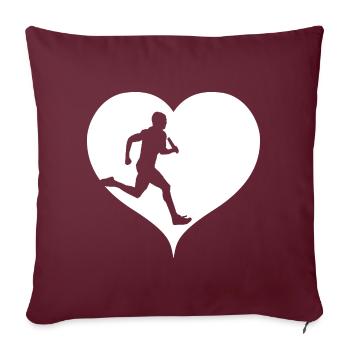 Athlétisme athlète course de relais en cours d'exécution - Housse de coussin décorative 45 x 45 cm - bordeaux - Devant
