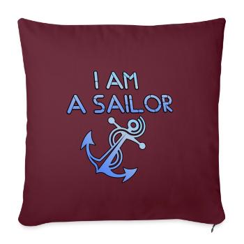 Je suis un marin "je suis un marin" - Housse de coussin décorative 45 x 45 cm - bordeaux - Devant