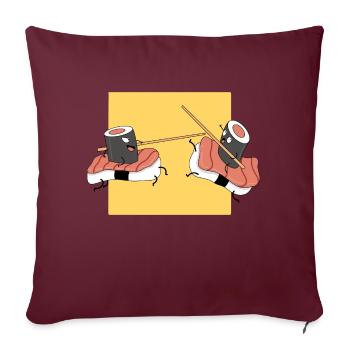 Chemise de combat drôle de sushi cadeau amoureux des sushis - Housse de coussin décorative 45 x 45 cm - bordeaux - Devant