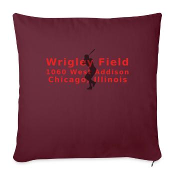Baseball Wrigley Field Address Blues Brothers - Sofakissenbezug 45 x 45 cm - Burgunderrot - Vorne