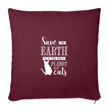 Chemise de chat • Chat ronronnant • Cadeau - Housse de coussin décorative 45 x 45 cm - bordeaux - Devant