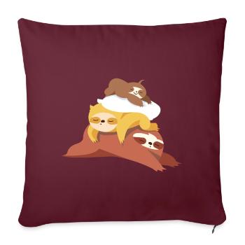paresse froid sommeil fatigué - Housse de coussin décorative 45 x 45 cm - bordeaux - Devant