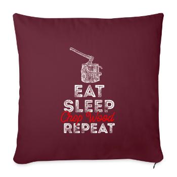 Bûcheron bûcheron - Housse de coussin décorative 45 x 45 cm - bordeaux - Devant
