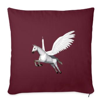 Pegasus, Pferd, Fliegendes Pferd, Pferd mit Flügel - Sofakissenbezug 45 x 45 cm - Burgunderrot - Vorne