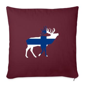 Finlande Elch - Housse de coussin décorative 45 x 45 cm - bordeaux - Devant