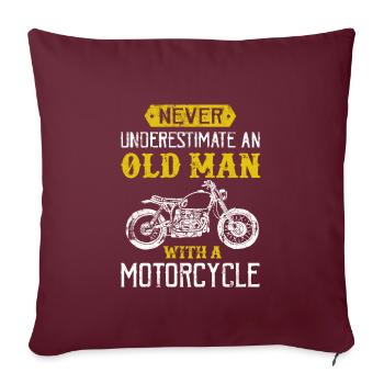 Motorrad Spruch alter mann biker - Sofakissenbezug 45 x 45 cm - Burgunderrot - Vorne
