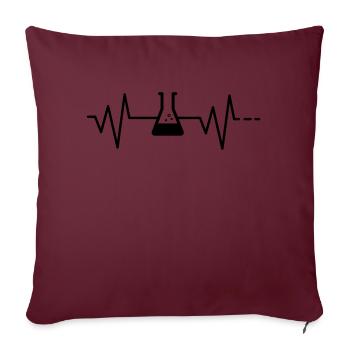 Battement de coeur Chimie / Physique / Tube à essai / Science - Housse de coussin décorative 45 x 45 cm - bordeaux - Devant