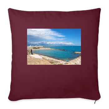Strand in Antibes Côte d’Azur Frankreich Poster - Sofakissenbezug 45 x 45 cm - Burgunderrot - Vorne