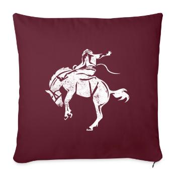 Balade à cheval - Housse de coussin décorative 45 x 45 cm - bordeaux - Devant