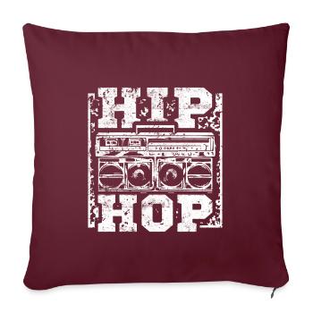 Hip hop musik ghettoblaster - Sofakissenbezug 45 x 45 cm - Burgunderrot - Vorne