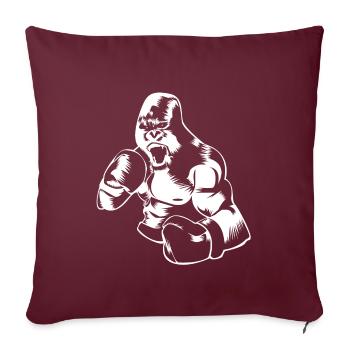 gorilla boxe - Housse de coussin décorative 45 x 45 cm - bordeaux - Devant