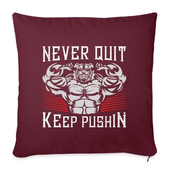 Chien Beast ne jamais abandonner - Housse de coussin décorative 45 x 45 cm - bordeaux - Devant