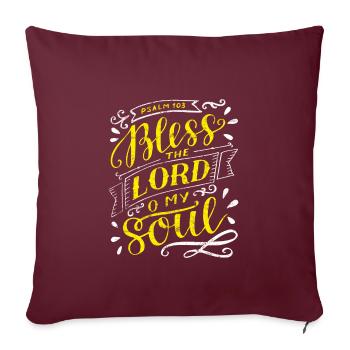 Bibelvers Spruch - Sofakissenbezug 45 x 45 cm - Burgunderrot - Vorne