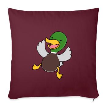 Idée cadeau animal canard joie - Housse de coussin décorative 45 x 45 cm - bordeaux - Devant