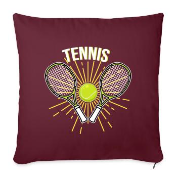 Tennis tennis raquette de tennis - Housse de coussin décorative 45 x 45 cm - bordeaux - Devant
