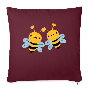 2 amis équipe couple mignons petits - Housse de coussin décorative 45 x 45 cm - bordeaux - Devant