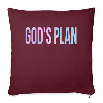 God's Plan - Housse de coussin décorative 45 x 45 cm - bordeaux - Devant
