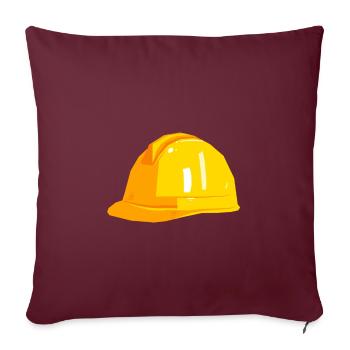 Bauhelm Geschenk Geschenkidee - Sofakissenbezug 45 x 45 cm - Burgunderrot - Vorne