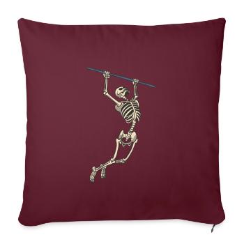 Skelett an der Klimmzugstange Fitness Sport - Sofakissenbezug 45 x 45 cm - Burgunderrot - Vorne