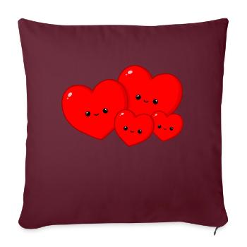 Famille cardiaque - Housse de coussin décorative 45 x 45 cm - bordeaux - Devant