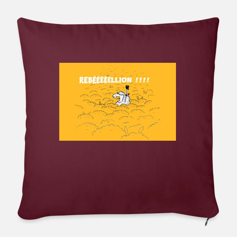 Rebeeeelion - Housse de coussin décorative 45 x 45 cm - bordeaux