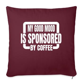 coffee lovers happy coffee and dog quote - Housse de coussin décorative 45 x 45 cm - bordeaux - Devant