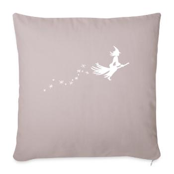 Balai de sorcière - Housse de coussin décorative 45 x 45 cm - taupe clair - Devant