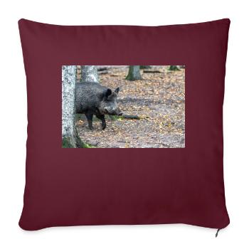 Sanglier (en allemand sanglier) Sus scrofa - Housse de coussin décorative 45 x 45 cm - bordeaux - Devant