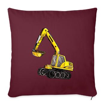 Bagger Geschenk Geschenkidee - Sofakissenbezug 45 x 45 cm - Burgunderrot - Vorne