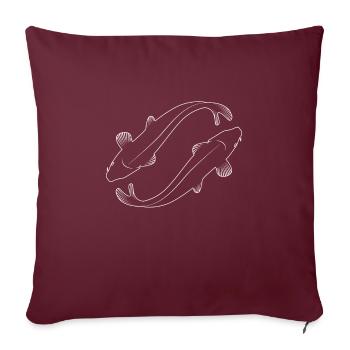 Carpe koï pour une surface sombre - Housse de coussin décorative 45 x 45 cm - bordeaux - Devant